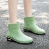 Водонепроницаемые нескользящие женские резиновые сапоги, модные короткие бархатные теплые резиновые сапоги для девочек