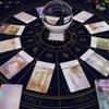 Ткань для Таро Колесо Зодиака Темно-синий Золотой 75x75см