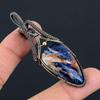 Orange Sodalite Gemstone Pure Copper Wire Wrapped Handmade Pendant Jewelry For Her