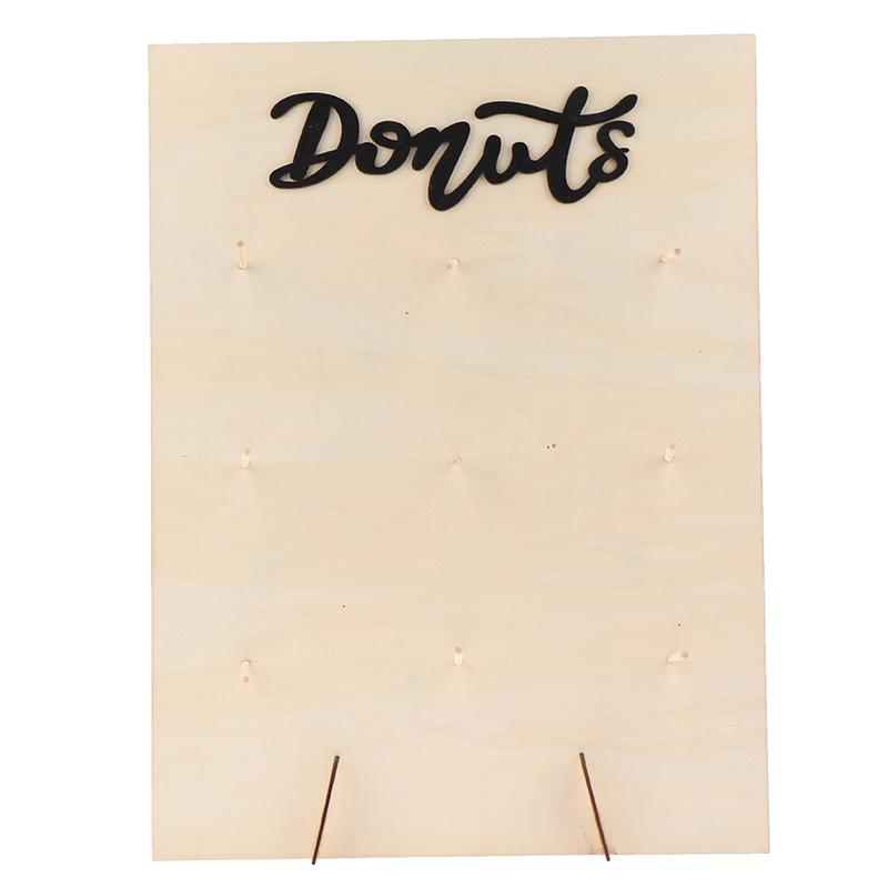 Wooden Donuts Wall Display Stand Holder - Candy Sweets Doughnut Rack For Party