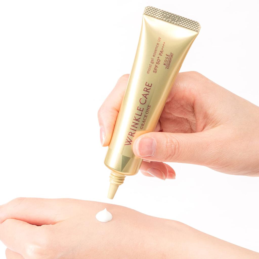 KOSE Grace One Wrinkle Care Moist Gel Essence UV 40 г Средство против морщин Бонус за макияж включен Все в одном 5 в 1 [Сыворотка для красоты, эмульсия,