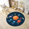 Круглый ковер-мат на космическую тему, коврик, украшение для дома, ковер для детской комнаты с рисунком астронавта, ракеты, планет, противоскользящий коврик для пола, ковер для спальни