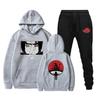 Men 2 Pieces Tracksuit Set Hot Anime Hoodie + Pants Unisex Harajuku Manga Sweatsuit Hooded Sweatshirt+ Sweatpants Jogging Suits