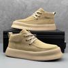 Autumn and Winter 2024 Hong Kong Style Trend Versatile Casual Board Shoes High-top Men's Shoes Men's Flip Leather Shoes Medium-top Martin Boots
