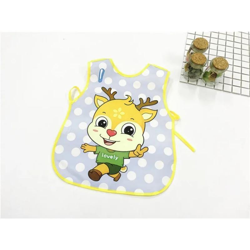 Adjustable Baby Bibs EVA Waterproof Lunch Feeding Bib Burp Cloths Cartoon Animal Children Apron