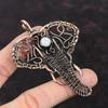 Подвеска Rainbow Moonstone, обернутая медной проволокой, подвеска в виде слона, медная подвеска ручной работы, подвеска из драгоценного камня, подарочная подвеска на помолвку, проволочная подвеска