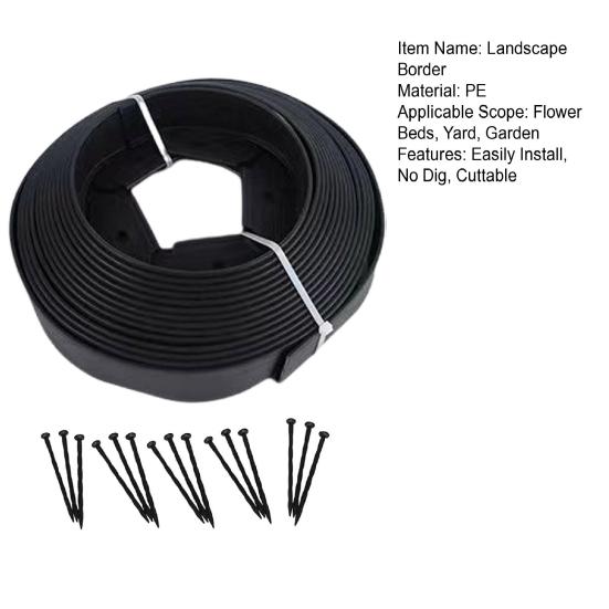 Landscape Edging Border No Dig All-weather Garden Isolation Edging Border with Spikes Easy-to-Install