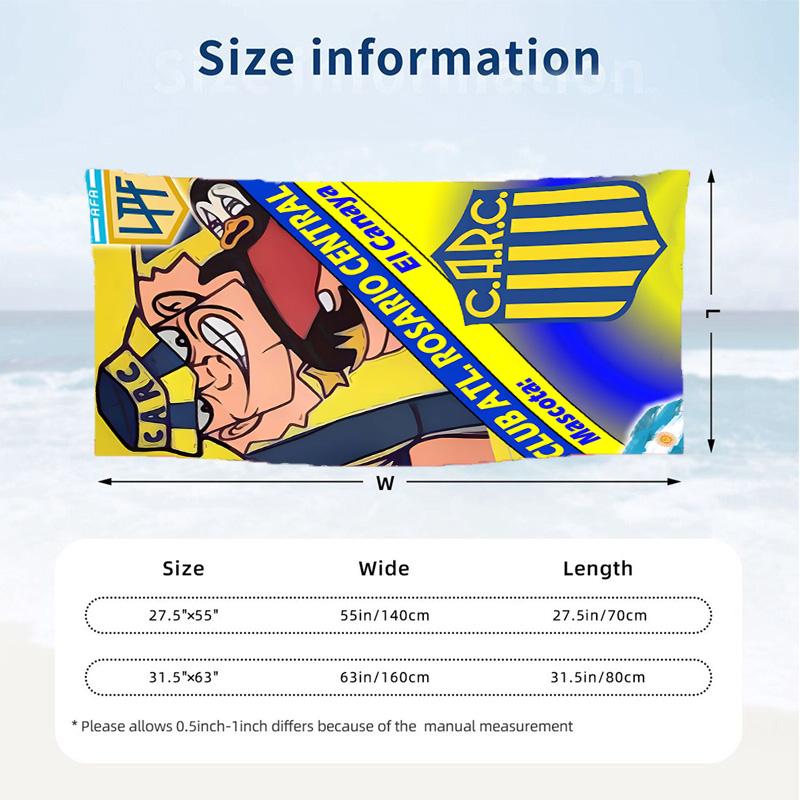 Club Atletico Rosario Central (1) Theme Beach Towel Sand Resistant Soft And Comfortable Suitable For The Pool Camping Yoga And Diving A Travel Essenti