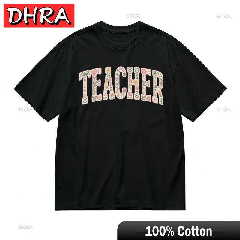 Unisexs Fashion Breathable Classic TShirt Teacher Theme with Colorful Flowers Tee Clothing Tops for Summer TShirt Switzerland