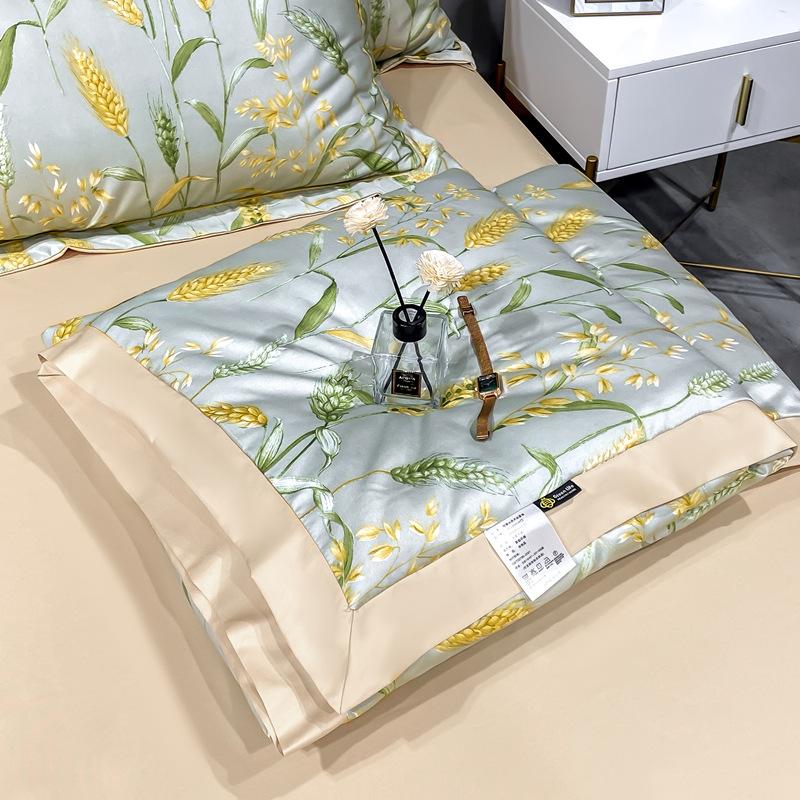 Летнее постельное белье из стираного ледяного шелка, полиэстеровое домашнее атласное летнее одеяло с кондиционером, одеяло, текстильное постельное белье