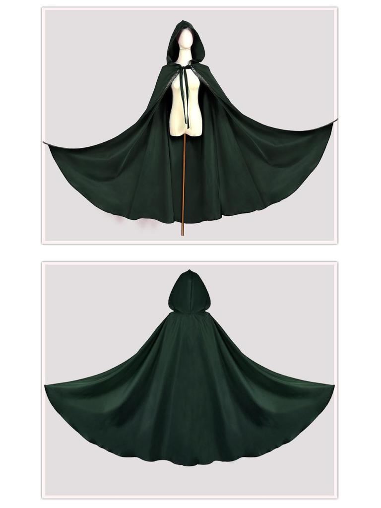 Hooded Medieval Cloak Costume for Halloween Party or Stage Performance