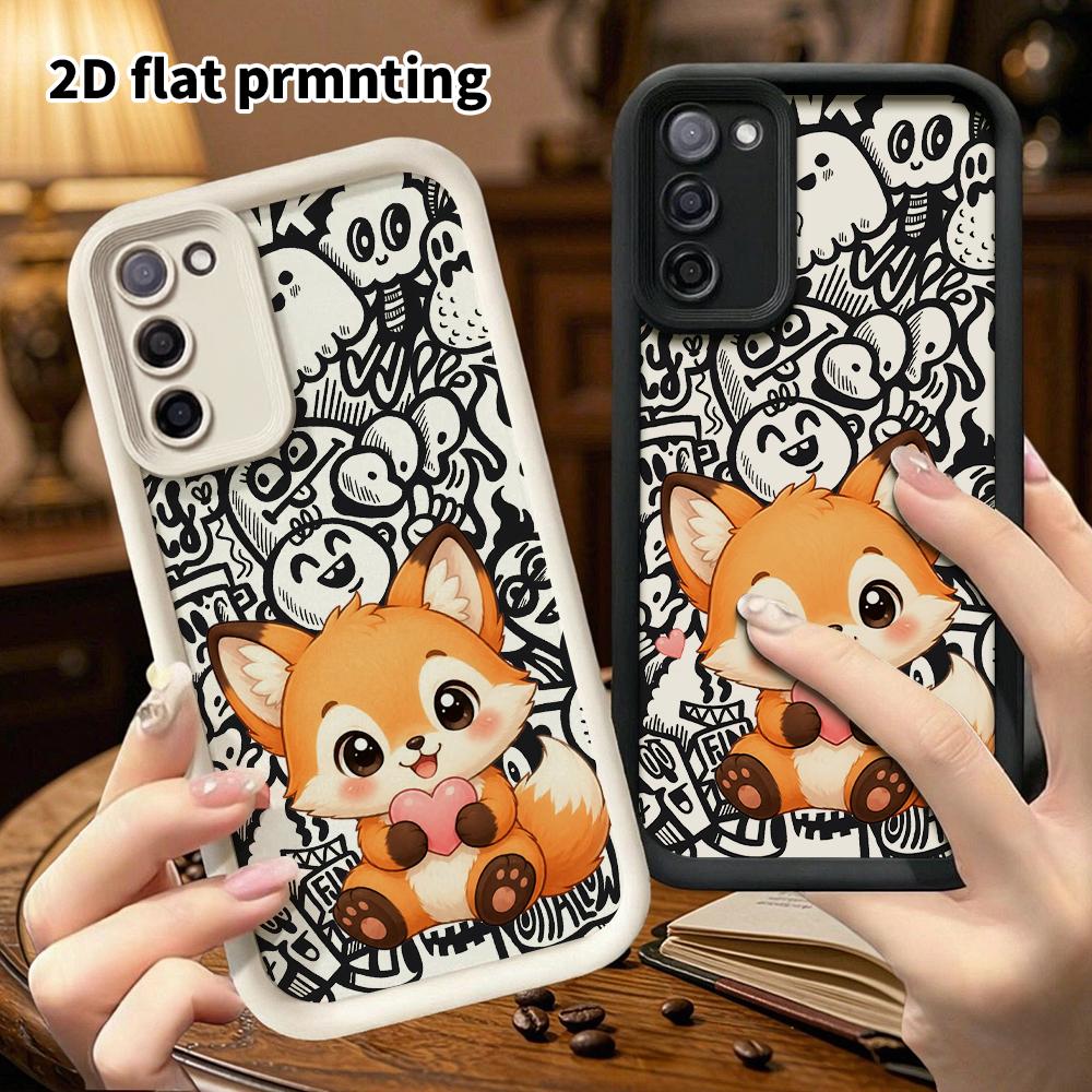 Phone case: 2D flat Samsung Galaxy A34 A35 M05 M06 S20 S22 S21 FE Plus 5G protective case, little fox, Christmas and Halloween gift