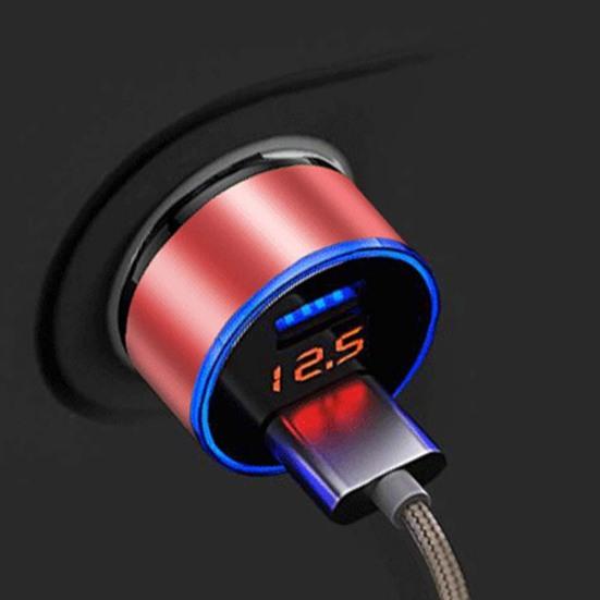 Car Charger Dual Usb 3.1A Adapter Led Voltmeter Display For Iphone Samsung