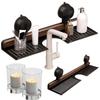 No Drill Suction Cup Bathroom Shelf Walnut Finish Over Faucet Sink Rack Heavy Duty Storage Rack  RV