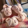Хлопковые тапочки женские зимние милые розовые свинки ins девичье сердце толстая подошва домашние плюшевые теплые и нескользящие