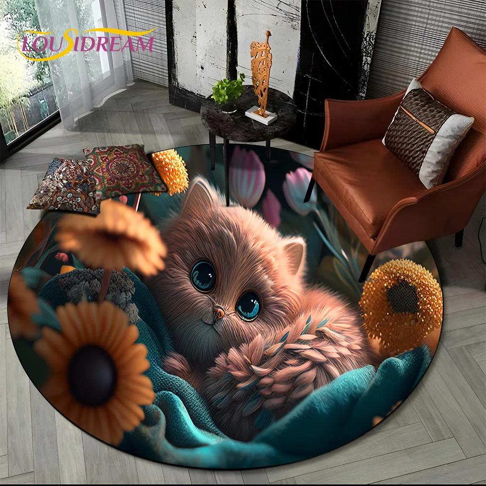 3D Мистический Солнце Луна Таро Мандала Магический Круглый Ковер Коврик для Гостиной Спальни Детской Игровой Комнаты Декор, Коврик для Зоны Питомцев Нескользящий