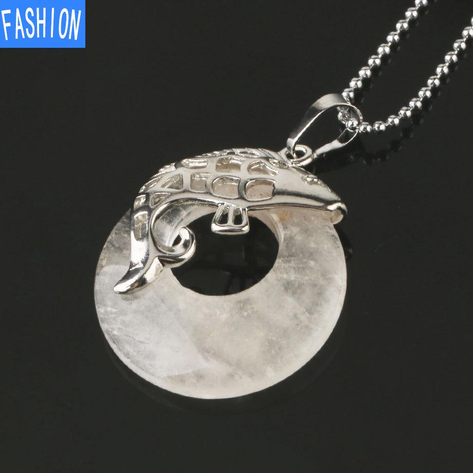 Творческий европейский и американский натуральный кристалл, ностальгическая безопасная пряжка с изображением кои, простое ожерелье с подвеской в ​​форме полой рыбы