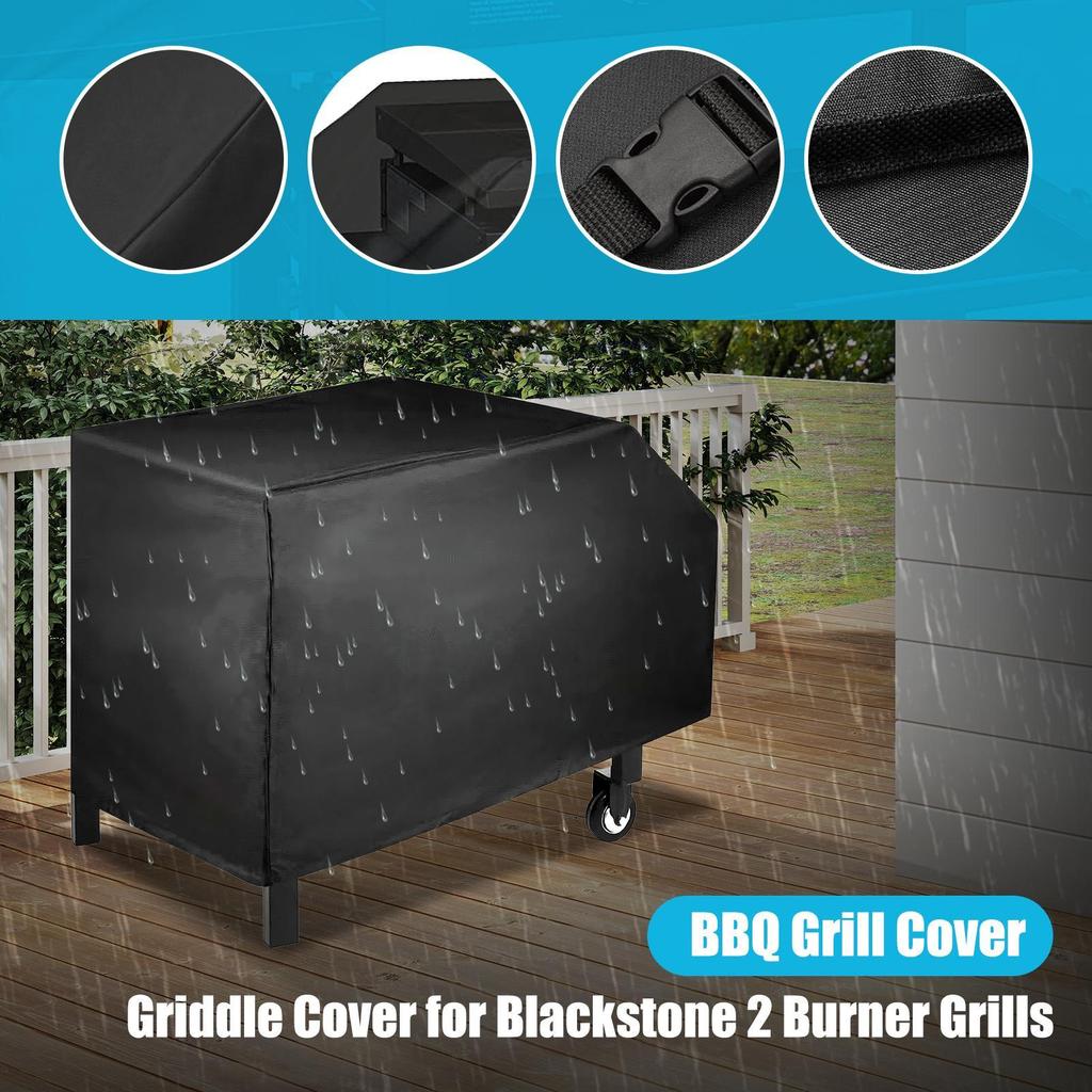 Heavy Duty Grill Cover Fade Resistant Waterproof Portable Protection Charcoal Grill Cover For Table Cart Pit Yard Patio Porch
