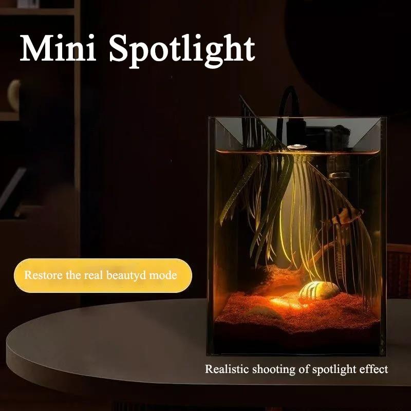 Aquarium Light Full Spectrum Fish Tank LED Zoomable Lights Fish Tank Atmosphere Spotlights for Plants Adjustable Focal Length