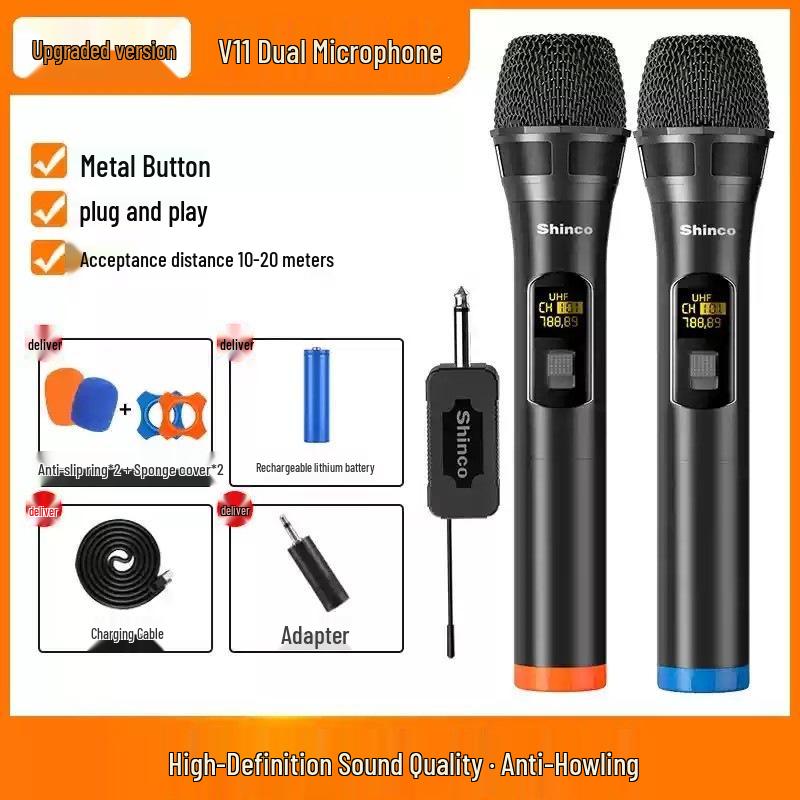 Universal Wireless UHF Handheld Microphone for Professional Home and Outdoor Use