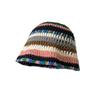 Handmade Knit Color Block Fisherman Hat Women Winter Warm Wool Cap Ins Style