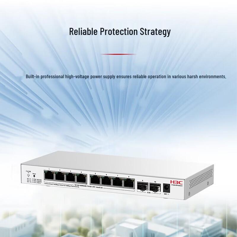 H3C S1650-8FP2NS-EI Layer 2 Managed PoE Network Switch