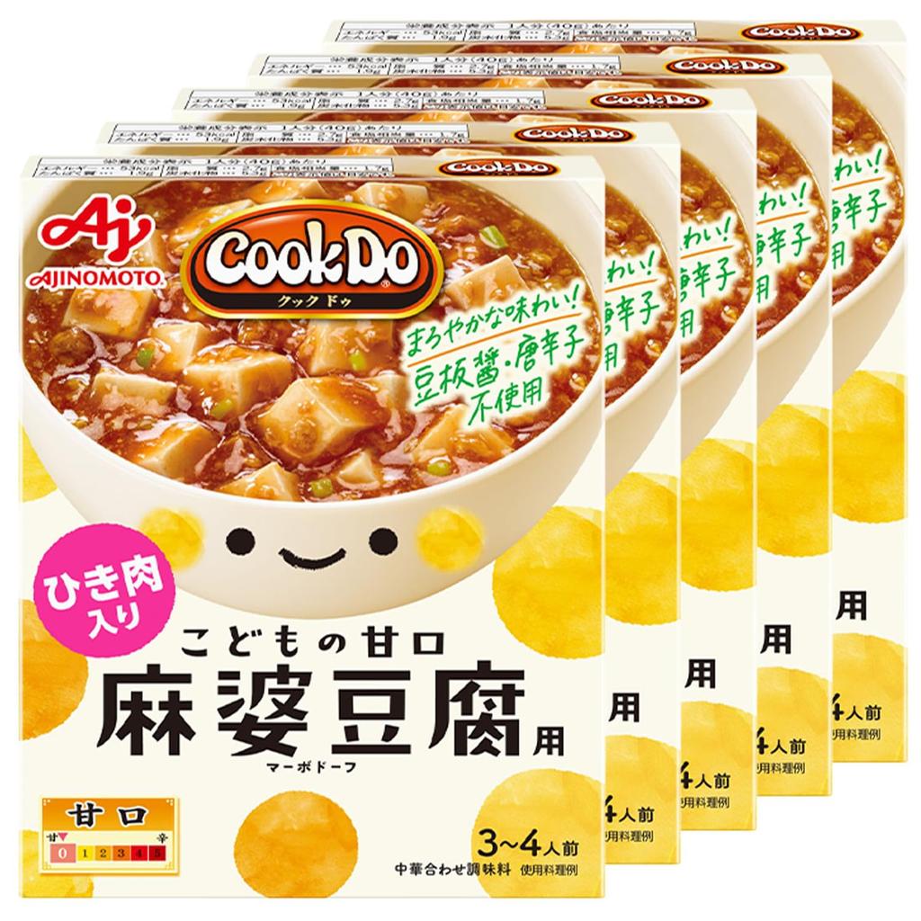 CookDo Ajinomoto Ground Meat Mapo Tofu Children Sweet Flavor 140g 5 Pack Convenient Cooking Retort Bowl Side Dish Mix