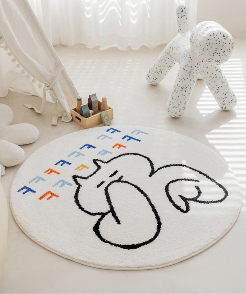 Современный стиль украшения гостиной круглый ковер утолщенный плюшевый прикроватный коврик ковры с мультяшным рисунком для спальни дома пушистый мягкий ковер