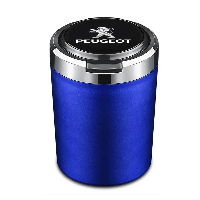 2026 Hot Car Sticker Car Portable Ashtray Cup with Lid Smell Proof Stainless Steel Led For Peugeot 407 508 2008 5008 307 308 300