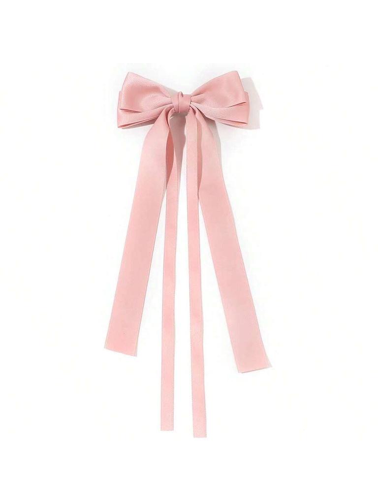 1pc Multi-color Cute Hair Clip, Bow Hair Clip, Long Tail Bow Hair Accessory, Large Ribbon Bow Satin Hair Clip