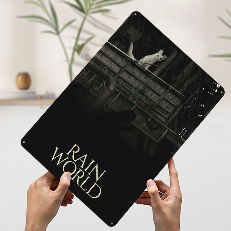 Rain World Game Cover Art Metal Poster Customized Wall Art Retro Vintage Tinplate Signs for Room Ornaments Office Decor Man Cave
