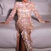 Пользовательские Кристалл Горный Хрусталь Блестящий Дизайнер Сексуальная Рыбалка Сетка Полый Боковой Разрез Платье Пакет Бедра Длинное Платье Сексуальный Наряд S3503