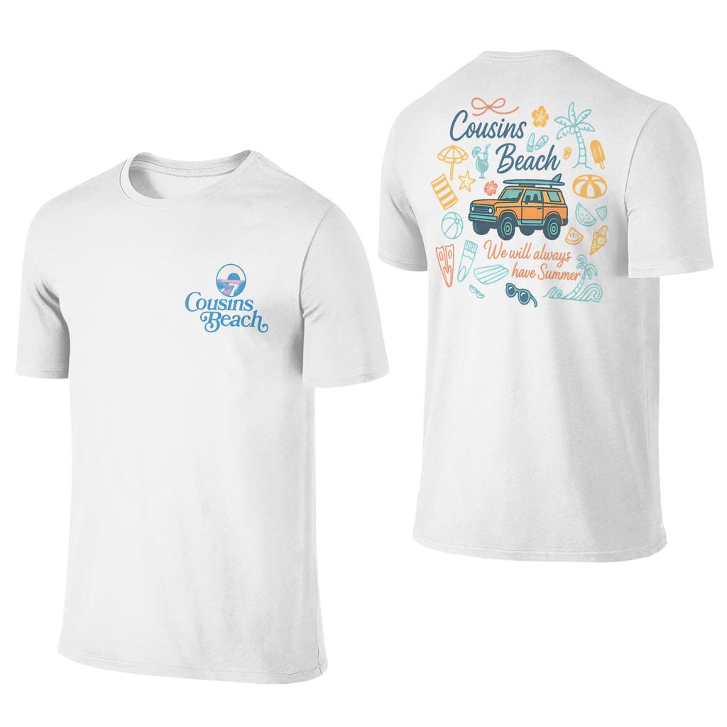 Summer I Turned Pretty Cousins Beach T-Shirt Round Collar Pure Cotton T Shirt Short Sleeve Tees 2-sided Plus Size Clothing