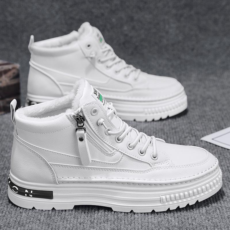 Мужская обувь зима новая средняя и высокая берцы мужские британские низкие повседневные кожаные туфли американские ретро рабочие хлопковые туфли