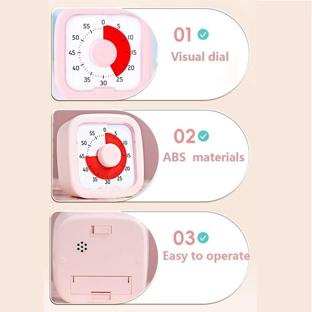 60-minute Desk Timer Silent Operation Classroom Timer Multifunction Visual Timer for Kids