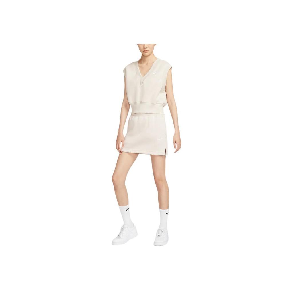 Nike Мягкий удобный однотонный топ-майка с V-образным вырезом, женские топы светло-дубово-коричневого цвета FV6317-104