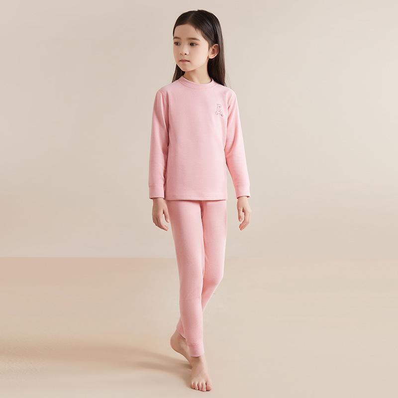Children's Wool and Silk Thermal Underwear Set Boys and Girls Autumn Clothes and Pants German Baby Winter Double-Sided Fleece Pajamas