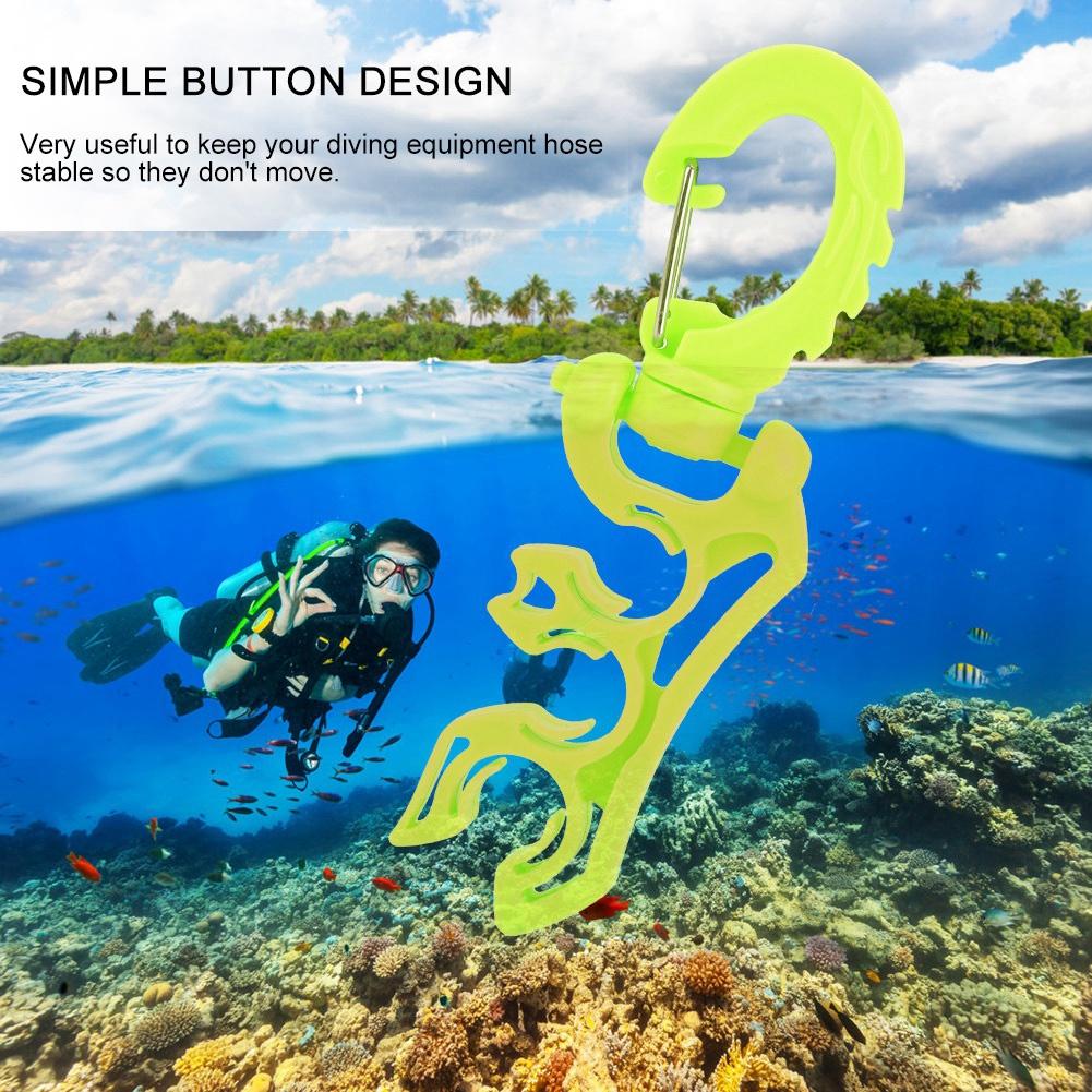 Keep Diving Underwater Diving BC Hose Holder Clip Buckle Hook Yellow