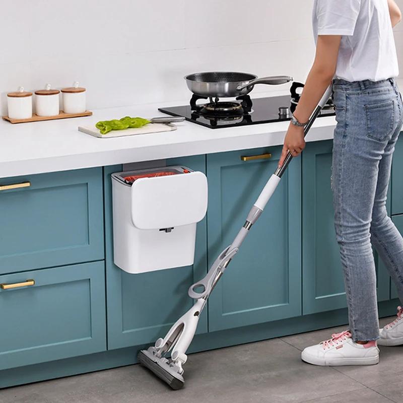 7/9L Kitchen Hanging Trash Can For Kitchen Cabinet Door Wall Mounted Recycling Garbage Basket with Lid Kitchen Accessories