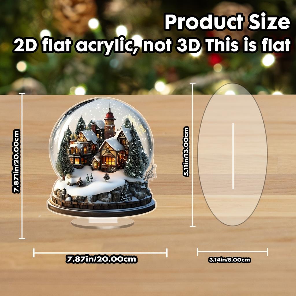 8 дюймов 2D Красочная Рождественская Снежная хижина Акриловое Настольное Украшение Семейная Деревня Миниатюрная Статуэтка Подарок на Тему Праздничного Дома