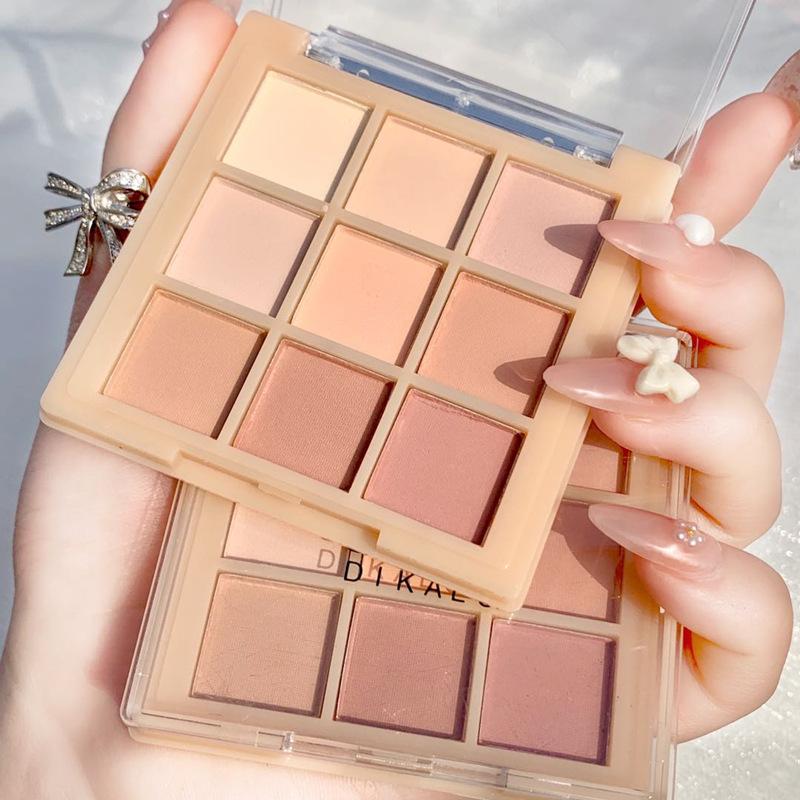 Девятицветная матовая палитра теней для век Earth Color Natural Brightening Водостойкий Sleeper Silkworm Контурный лоток для теней для век Прочная настройка макияжа для женщин