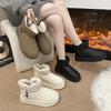 Women's Thick-soled Fur One Winter Lightweight Warm Anti Cold Padded Snow Boots Non-slip Wear Casual Sneakers Cotton Boots