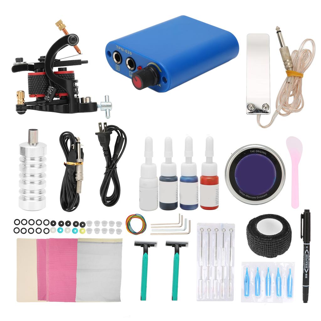 Tattoo Machine Kit Professional Tattoo Kit Coils Tattoo Machine Grommet Clip Cord for Beginner