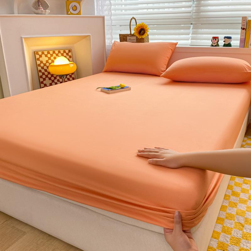 Простыня на резинке из хлопка с резинками, мягкий нескользящий чехол для матраса, покрывало для дома, спальни, односпальной кровати, двуспальной кровати, размера «king-size» и «queen-size»