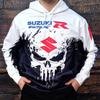 Мужская толстовка с капюшоном с 3D-печатью логотипа Suzuki R, разработанная для осенне-зимней гонки на выносливость Suzuki, для любителей мотоциклов