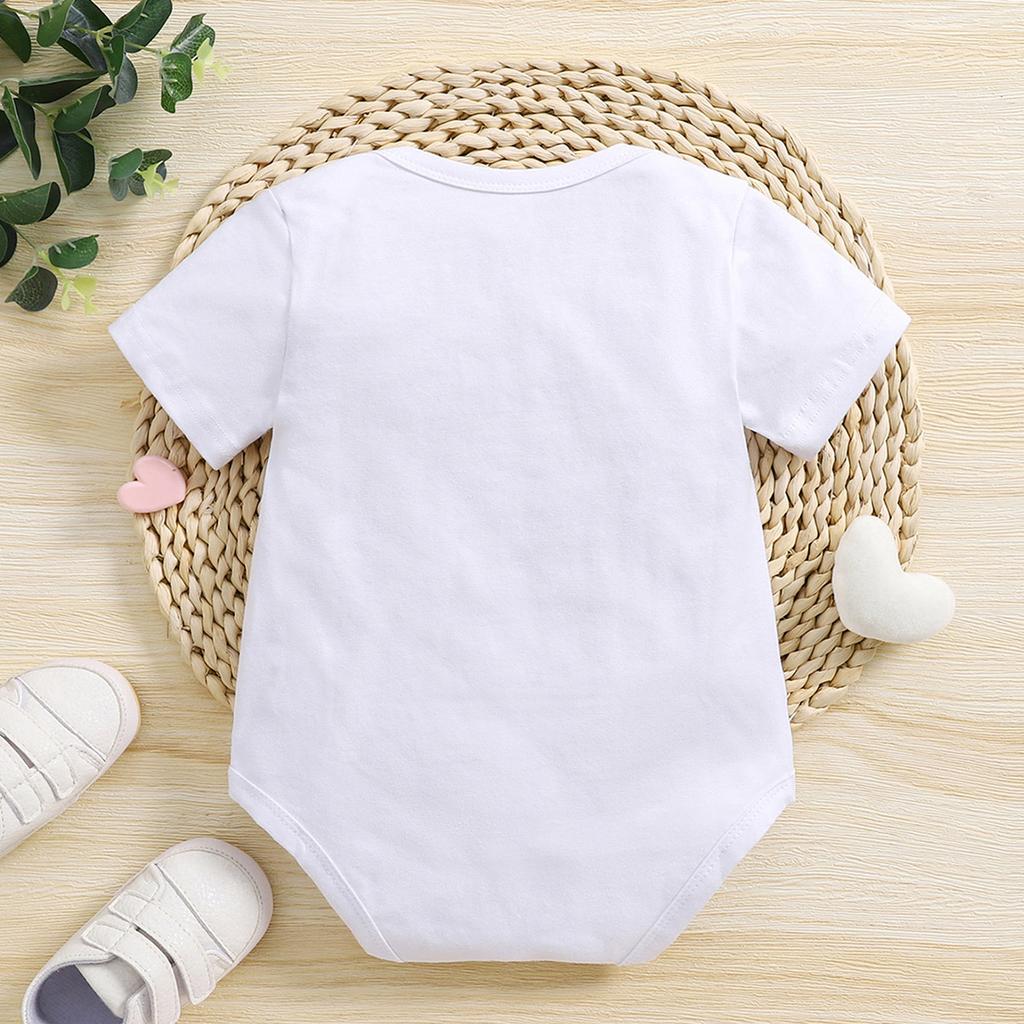 3-18 месяцев Детский комбинезон с принтом «Папина дочка» из хлопка, белый комбинезон с короткими рукавами