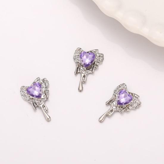 10 шт., стразы для дизайна ногтей, украшения 3D, сердце, искусственный кристалл на сплаве, подвески, креативные украшения, аксессуары для чехла для телефона, ожерелье, ювелирные изделия