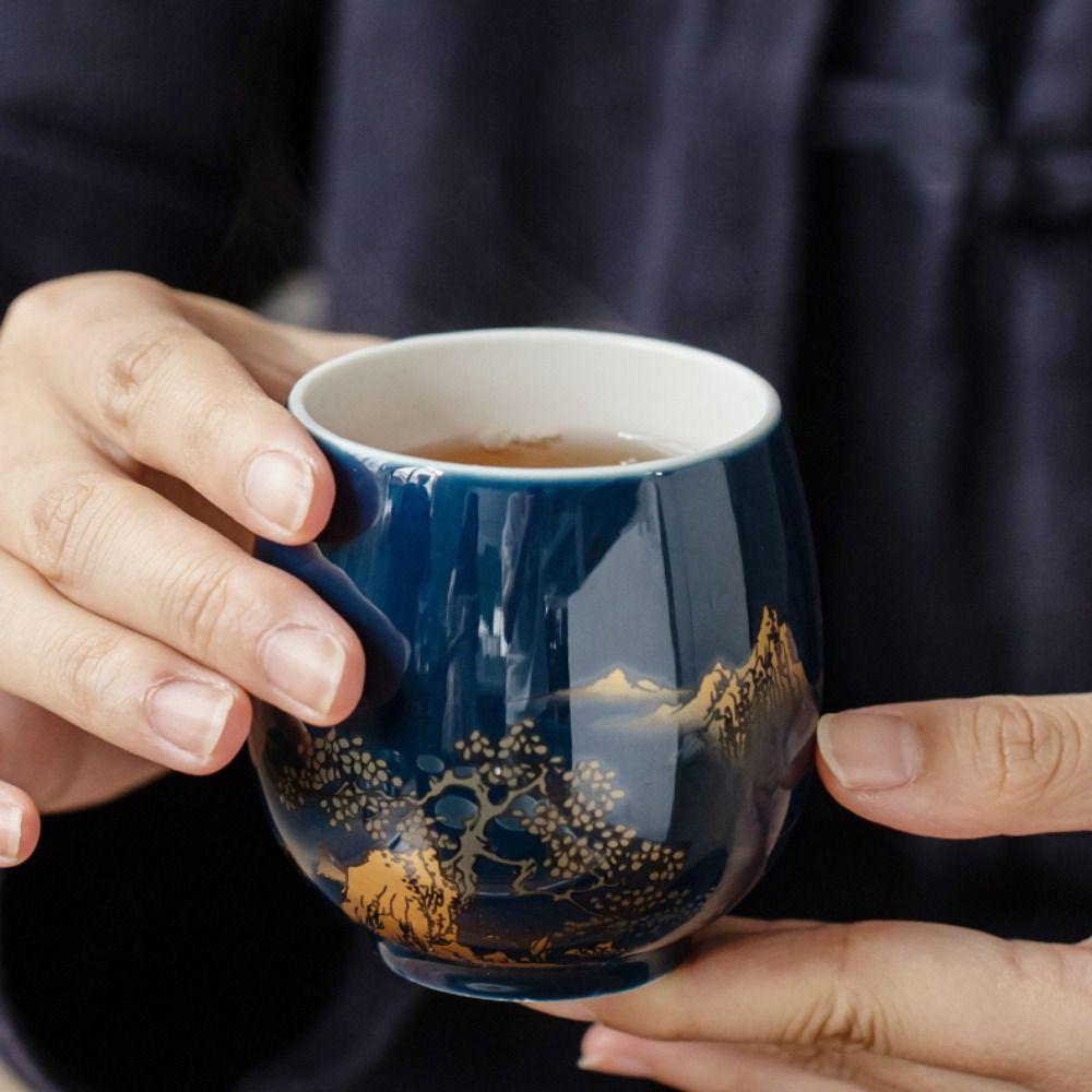 2pcs Retro Simple Master Mug Japanese-style Kung Fu Tea Cup Household Ceramic Teacup Office