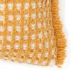 Francfranc Waffle Fringe Cushion Cover, 45cm x 45cm, Yellow (084), Check Pattern, Fringe, Interior Decor