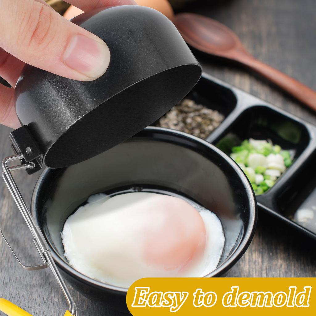 4Pcs Hang Ear Egg Cooker Foldable Removable Handle Eared Egg Cooker Non-stick Egg Boiling Spoon for Cooking Kitchens Accessories